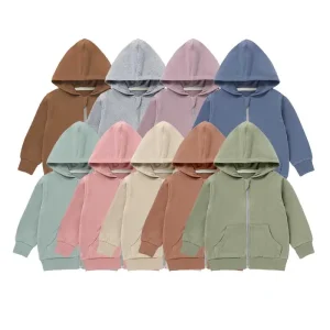 Custom logo Baby Clothing Baby Boys and Girls Zipper Hooded Sweatshirt Baby Hoodies & Sweatshirts