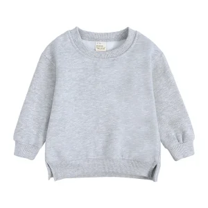 Custom logo Blank 100% Cotton Kid Baby Children Plain Crewneck Sweatshirt Toddler Boys Hoodies Sweatshirt