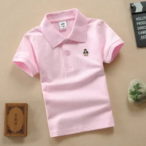Custom logo Girls’ Clothing Designer t Shirts Unisex Short Sleeve Girls Tops Polo T shirt