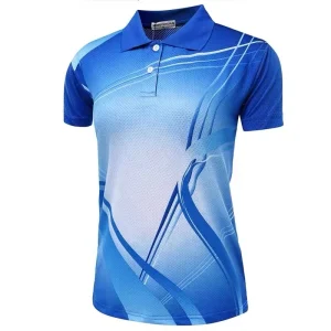 Custom logo New Design Polyester Womens Badminton Jersey Uniform Polo Shirt for Girls