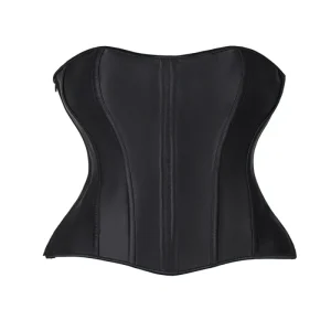 Custom-made Black Satin Fishbone Strapless Waistcoat and Vest for Hot Girls from the Source Factory
