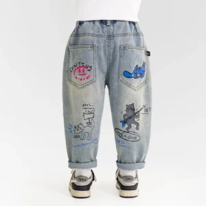 Custom-made Children’s Jeans Cotton or Polyester Jeans for Boys in Spring Summer and Autumn
