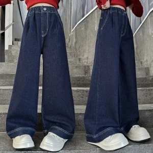 Custom-made Loose Fit Casual Jeans for Boys and Girls Spring Summer Autumn Cotton or Polyester Washed Technique