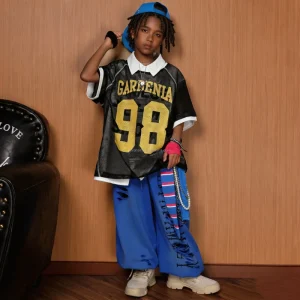 Customizable Boys Mesh Jersey Summer Apparel Set, Oversized Sports T Shirt, Baggy Shorts, Kids Streetwear Clothing