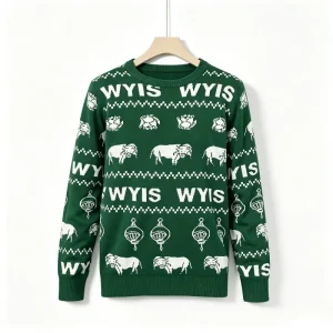 Customizable Winter Party Jacquard Pullover Girls Sweaters Knitted O neck Women Ugly Christmas Sweaters Custom