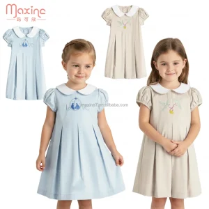 Customization Embroidered Dress Multi-color Girls Clothing Sister Series Dress Girls Dresses 2-12