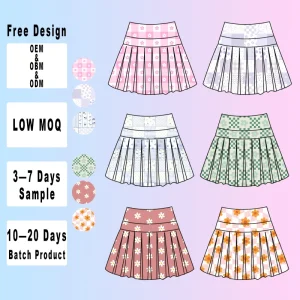 Customize New Designs Flower Floral Active Wear Little Girls Skirt Shorts Liner Yoga Sports Skorts Sister Kids Clothes