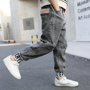 Customize Spring Boys Casual Jeans Trousers Autumn Denim Pants Kids Children Loose Pants Bottoms Clothing