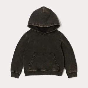 Customize logo Heavy Cotton Acid Wash Hoodies Kids Unisex Vintage Hoody Crew Sweatshirt Boy Hoodies