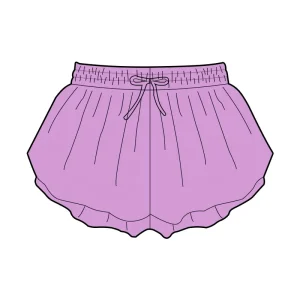 Customized 2 in 1 Girls Casual Sports Shorts Breathable Yoga Fabric for Gym Running Butterfly Yoga Flowy Comfortable Kids Shorts
