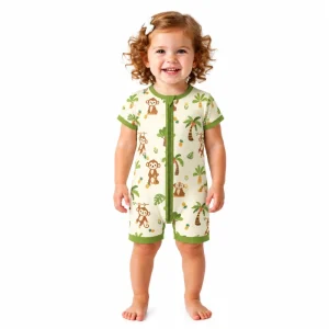 Customized Baby Bamboo Fiber Zippy Romper Pajamas for Baby Girls Kids Sleepwear Bodysuit Eco friendly Pjs