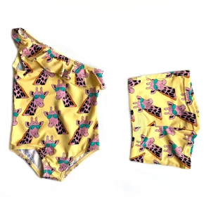 Customized Baby Girl Swimwear Anti-UV Cartoon Children Bathing Suit One Piece Girls Kids Swimsuit