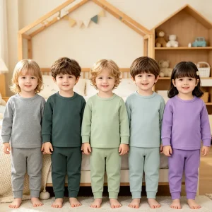 Customized Big Boy Pajamas Teenager Clothes Set Pure Color Pijamas Big Kids Pajamas Set