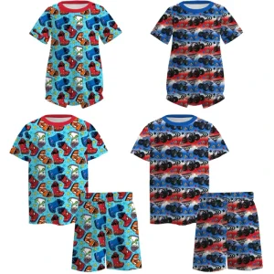 Customized Cartoon Characters Print Children Pajama Clothes Set Baby Boy Pajamas 2 Piece Girls Milk Silk Pajamas for Kids