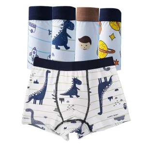 Customized Children Cartoon Cotton Panties Toddler Interior Boys Underwear Cute 4 Pcs Kids Boxer Briefs Boy Boxers