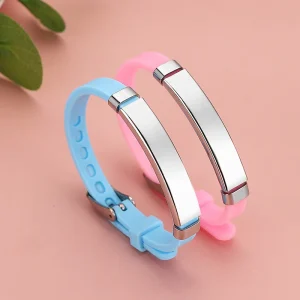 Customized Children’s Kids Bracelet Stainless Steel Adjustable Multi color Silicone Bracelet for Boys and Girls