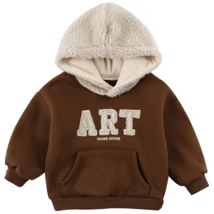 Customized Cotton Hoodie Kids Long Sleeve T Shirts Hooded Wear for Boys Girls Casual Style with Alphabet Pattern Autumn