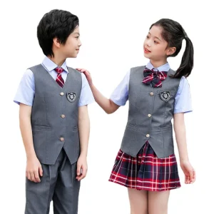 Customized Girls Boys Waistcoat Vest Student School Uniforms