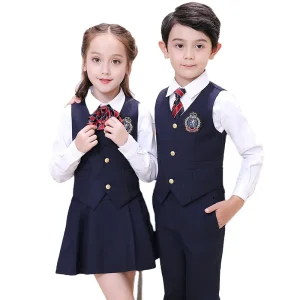 Customized Girls Boys Waistcoat Vest Student School Uniforms