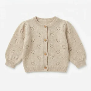 Customized Hollow Pattern Autumn Winter Baby Infant Clothes Long Sleeve Knitted Plain Boys Girls Toddler Knit Sweater