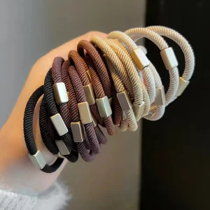 Customized Logo Girls Stretch Hair Accessories Elastic Bands Ladies Nylon Hair Ties for Women Kids