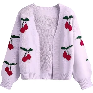 Customized OEM Ladies Sweater Long Sleeve Knitwear Winter Coat Girl Clothes Winter Knitted Cardigan Hooded Sweater Women