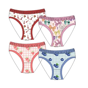 Customized Printed Bamboo Fiber Fabric Underwear for Girls Soft and Breathable Washable Size 110(3 4)