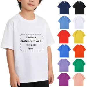 Customized Printed Short sleeved Cotton Children’s T Shirt Kids Tshirts for Boy Girls Oem Logo Casual Kids Tee Shirt