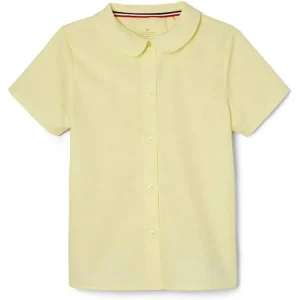 Customized School Girl’s Short Sleeve Peter Pan Collar Blouse (Standard and Plus)