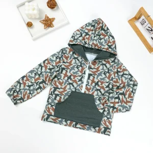 Customized Wild Goose Camo Print Baby Boy Clothes Hooded Sweatshirts Toddler Long Sleeve Hoodies