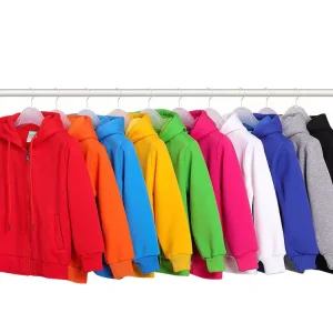 Customized logo Plain Kids Crewneck Sweatshirt Hoodies Boys and Girls Zip up Hoodie