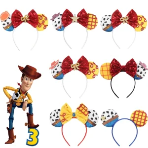 Cute Amusement Park and Party Designed Hair Accessories Sequins Bow Mouse Ears Headband for Kids