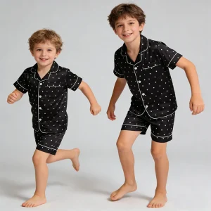 Cute Bamboo Kids Sleepwear Set Soft Cotton Pajamas Boy Girls Nightwear Comfy Cartoon Print Baby Pjs Children Lounge Wear Outfits