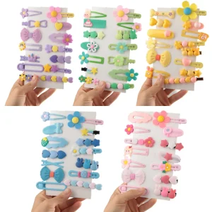 Cute Candy Colorful Flower Hair Clips Accessory Hairpin Little Girl Hair Clips Barrettes Set for Baby Toddler Teens Women Kids