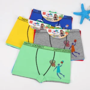 Cute Cartoon Boxer Briefs for Boys Sport-Friendly Breathable 95% Cotton Underwear for Ages 4-10 Years
