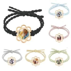 Cute Cartoon Demon Slayer Anime Girls Rubber Band Hair Ties Hair Accessories for Kids Women