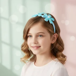 Cute Cartoon Heart Children’s Hair Accessories Set Glitter Fabric Headband Fresh Trendy Headwear for Kids Girls Party Gifts