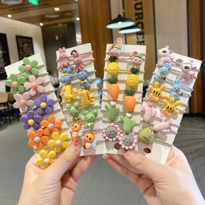 Cute Cartoon Simple Girls Hair Rope Set Children’s Hairbands Without Hurt Baby Rubber Bands Kids Hair Accessories