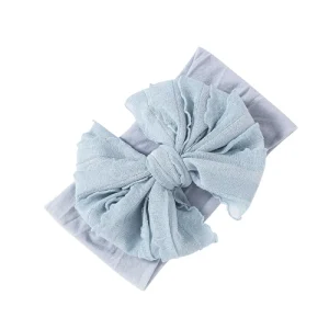 Cute Children Kids Baby Soft Princess Elastic Fabric Hair Band Lace Bowknot Headband Hair Accessories