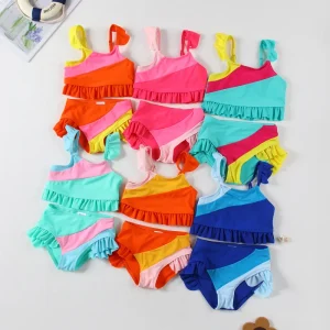 Cute Custom Short Girls Toddler Swimwear