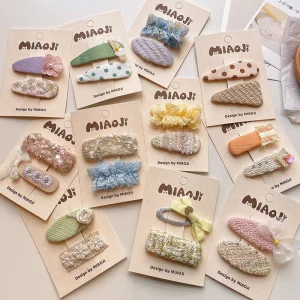 Cute Fabric Kids Hair Clips Sets for Kids Hair Accessories KHC005