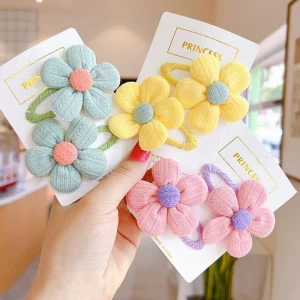 Cute Flower Hair Clips for Girls Sweet Fabric BB Clips Non slip Side Bangs Hair Accessories for Kids