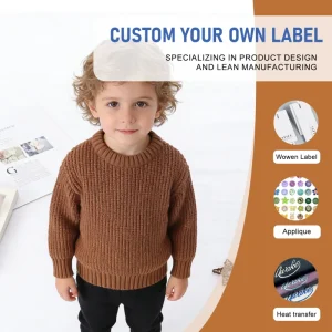 Cute Girl Boy Child Knit Sweater Chunky Knitted Oversize Sweater for Children