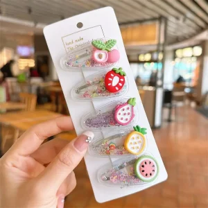 Cute Girls Summer Hair Accessories Set Baby Kids Sequined Quicksand Hair Pin