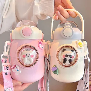 Cute Kawai Thermal Mug 700ML 316 Stainless Steel Thermos for Tea Kid Children Drinks Water Bottle