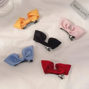 Cute Korean Style Fabric Hair Clip Set for Baby Girls Kids Bow & Duckbill Hair Pin Accessories Sweet and Stylish