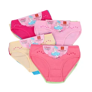 Cute Standard Carding Cotton Underwear Kids Panties Cartoon Girls Brief Knickers for Children 4-10 Yrs