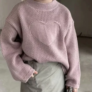 Cute Sweater for Girl Knit Sweater Autumn Update Acrylic Fiber Long Sleeve Children Clothes
