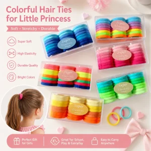 Cute Sweet Fabric Star Rabbit Hair Ties Kids Colorful Baby Girls Hair Bands Ponytail Holders 3cm Children Hair Accessories Set