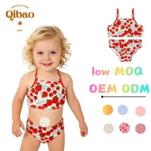 Cute Toddler Girl Two Piece Swimsuit Set Adorable Pattern Kids Beach Bathing Suit Soft Quick Dry Swimwear for 1-4T